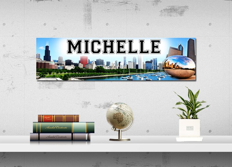 Chicago City - Personalized Poster with Your Name, Birthday Banner, Custom Wall Décor, Wall Art
